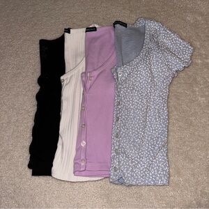 ✨Brandy Melville Button Shirt Sleeve Tops Bundle